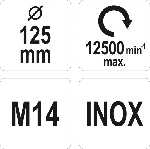 KOTÚČOVÁ KEFA 125MM M14 INOX Yato