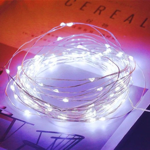 DRÔTOVÉ LAMPY 100 LED BATÉRIÍ BIELY TEPLÝ VIANOČNÝ STROMČEK SVETLO VIANOČNÝ STROMČEK