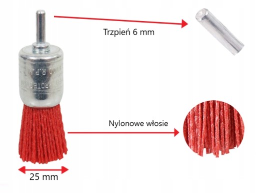 NYLONOVÁ ČISTIACA KEFA NA VŔTAK 25mm