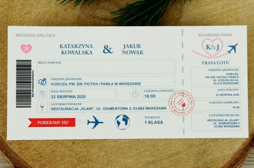 Svadobné oznámenia svadobné LETENKA