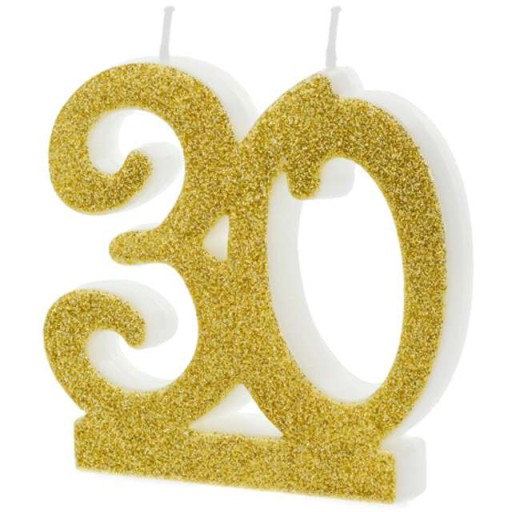 Narodeninová sviečka ČÍSLO 30 na NARODENINOVÚ tortu