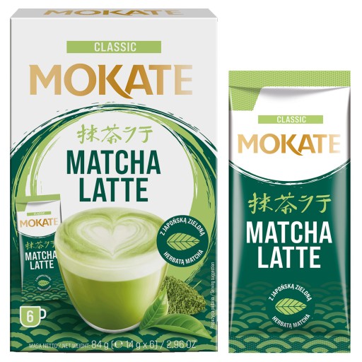 Delicious Matcha Latte instantný prášok japonský zelený čaj 6 ks. Mokate