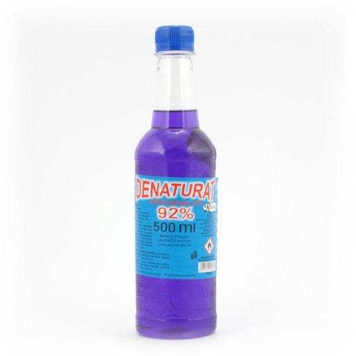Fialová fľaša denaturovaného liehu 0,5 l