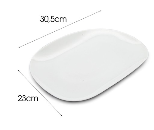 TANIER 30CM, BIELY SERVISNÝ TANIER NA OBJÍDKY, OBdĺžnikový