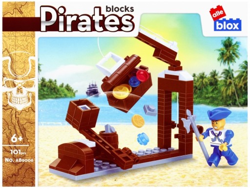 Pirátske stavebné bloky Truhla s pokladom a Pirát 101 kusov Alleblox
