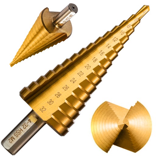 ODOLNÝ TYTAN HSS vianočný stromček stupňovitý kužeľový vrták do kovu 4-32MM