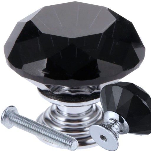 ČIERNY KRIŠTÁĽOVÝ NÁBYTOK 30mm DIAMANTOVÁ KRIŠTÁĽOVÁ KRÚŠŤATKA