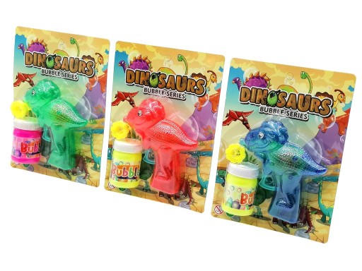 ŽIARIACE BUBLIČKOVÉ PISTOLE MYDLOVÉ BUBLINY DINOSAUR LED STROJ