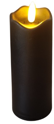 Čierna LED sviečka 15 cm - Efekt horiacej sviečky