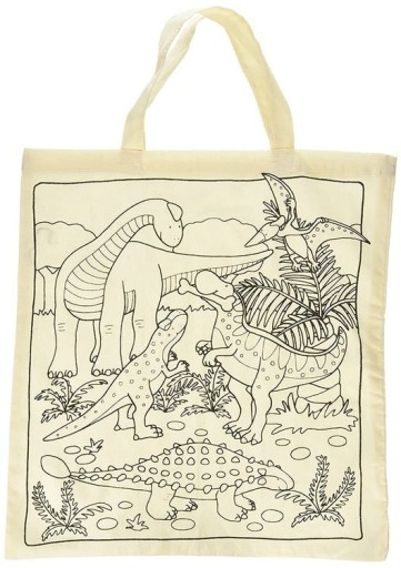 Bavlnená taška na samomaľovanie Dinosaura