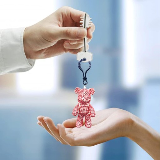 DIAMANTOVÁ MAĽBA DIAMANTOVÁ VÝŠIVKA SADA DIY PRÍRUČKA MEDVEĎ KĽÚČENKA 6,5 CM