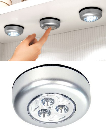 X1 3LED DIÓDOVÁ LAMPA SAMOLEPIACA BATÉRIA DOTYK
