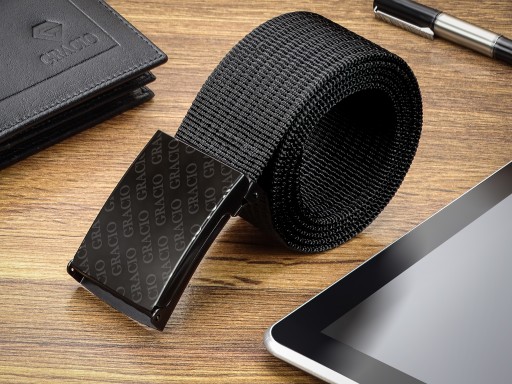Široký čierny opasok na nohavice Gracio Webbing, 95 cm