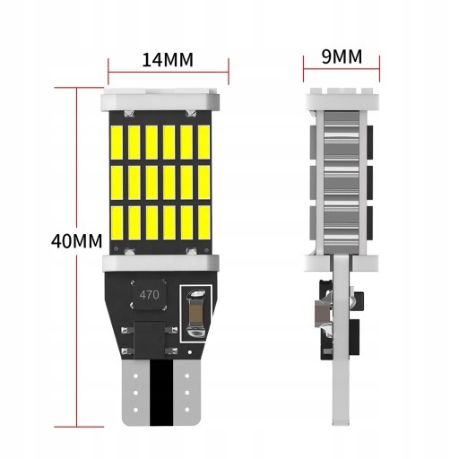 LED W16W T15 REVERZNÁ KANBUSOVÁ ŽIAROVKA 45 LED SMD