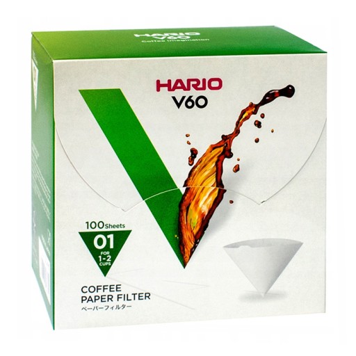 Hario papierové filtre na prekvapkávanú kávu V60 VCF-01 biele 1 balenie x 100 ks (BOX)