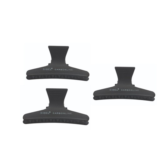 SIBEL Sponky do vlasov Carbon Antistatické 83 mm 3 ks
