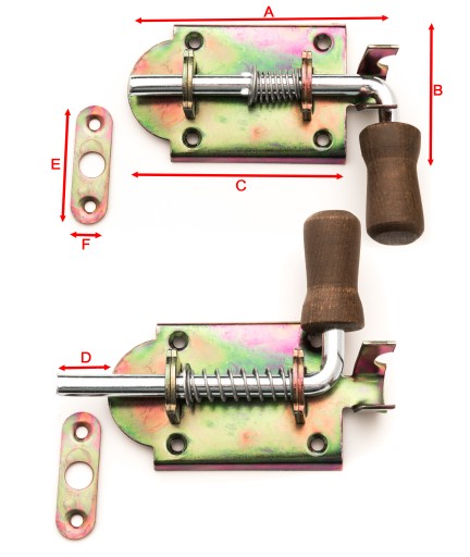 Západkový pružinový zámok, široká závora 100 mm