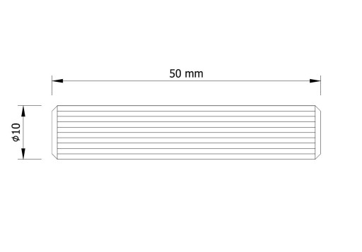 100 x Hmoždinka do nábytku z bukového dreva Ø 10 x 50 mm