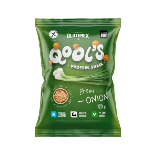 Qool`s proteínové snacky - zelená cibuľka 120g Glutenex