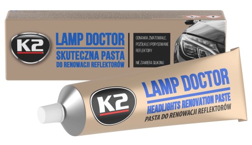 K2 LEŠTIACA PASTA NA LEŠTENIE, RENOVÁCIU, REGENERÁCIU SVETLOMETOV.