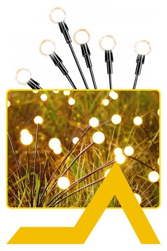 SOLÁRNE ZÁHRADNÉ LAMPY GULE 6XLED GULE NA POHON SOLÁRNEJ LAMPY 1ks