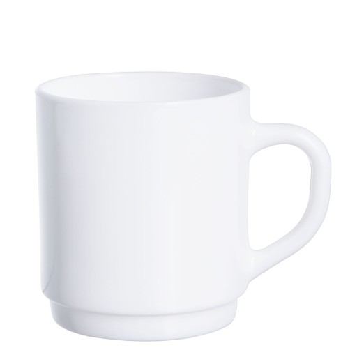 33044 HRNČEK LUMINARC S UCHÁČKOU, BIELE SKLO 250 ML