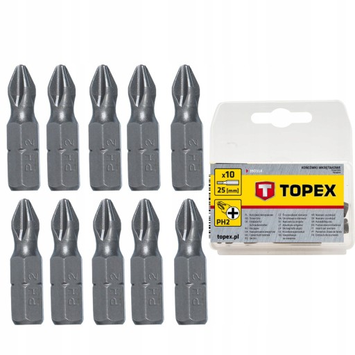 TOPEX 39D314 SKRUTKOVACIE HROTY PH2X25 MM, 10 KS