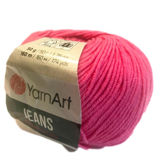 YARNART JEANS priadza 42 intenzívna ružová