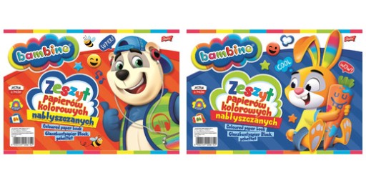 BAMBINO Zápisník z lesklých farebných papierov, A4