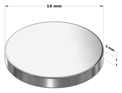SILNÝ VALEC NEODYMIOVÝ MAGNET 15x2 mm, okrúhly, Sensei - 10 ks.