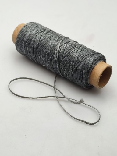 Hrubé voskované kožené nite DARK GREY 50 m