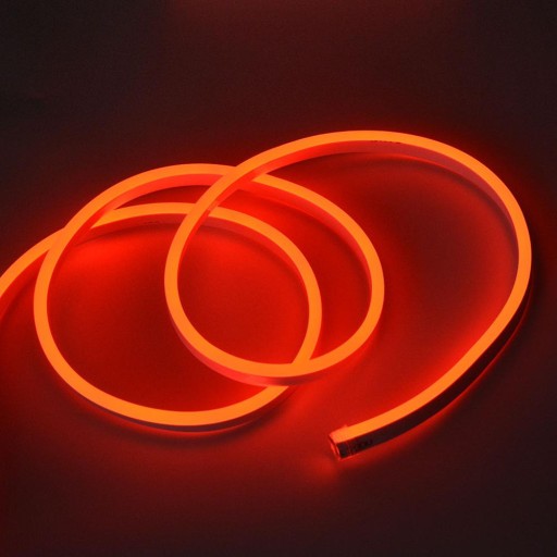 NEON flex LED pás IP68 230V 8x16 8W červený 1m