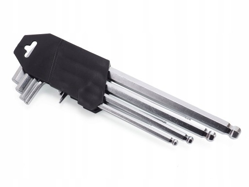 KĽÚČE IMBUSRUSTOVÉ S GUĽOU HLINÍKOVÁ GUĽA 1,5-10MM CRV 9 ks. TYP L