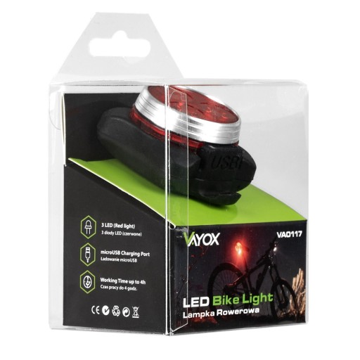USB BICYKLOVÉ ZADNÉ SVETLO NA BICYKEL ČERVENÉ BIKE SVETLO LED ZADNÉ