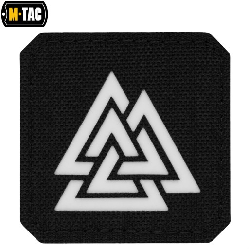 VELCRO NÁŠIVKA LASEROVÝ REZANÝ SYMBOL VALKNUT M-TAC ČIERNY A fluoreskujúci