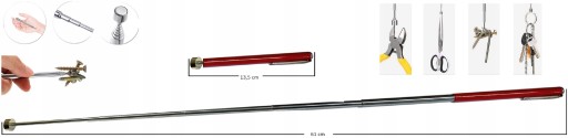 TELESKOPICKÝ MAGNETICKÝ UCHOVÁVAČ DLHÝ SILNÝ ROZŠÍRITEĽNÝ MAGNET S Klipom