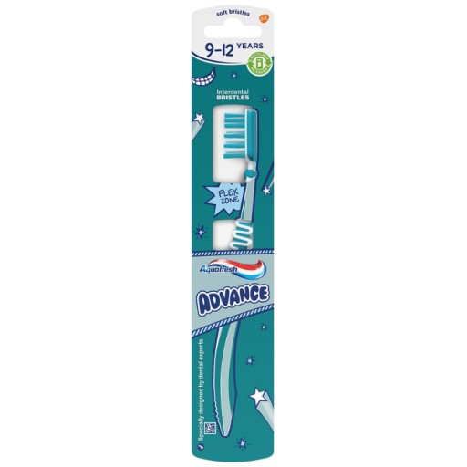 Zubná kefka Aquafresh Advance pre deti 9-12 rokov, mäkká