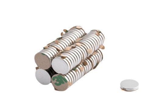 Neodymový magnet 12x2 mm valcový s 3M lepiacou páskou