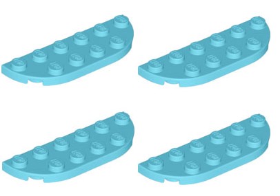 LEGO Rounded Plate 2x6 Azúrová Stredná Azúrová 4 kusy 6292824 18980