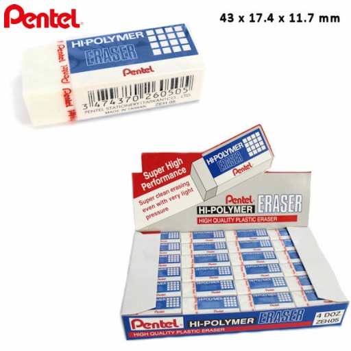 Guma na ceruzky Pentel ZEH05, biela