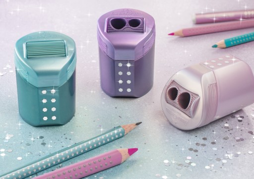 FABER CASTELL RollOn Sparkle dvojité plastové orezávatko, mix farieb