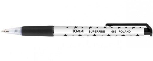 TOMA SUPERFINE 069 AUTOMATICKÉ GULIČKOVÉ PERO S HVIEZDAMI, ČIERNA SADA 10ks
