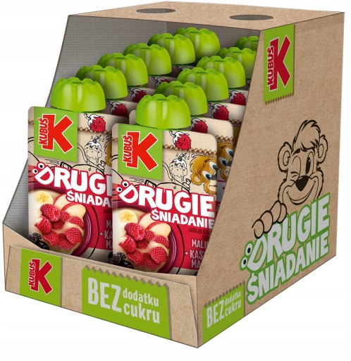 KUBUŚ MUSSE bez cukru DRUHÉ RAŇAJKY MALINA JABLKO BANÁN + krupica 100g