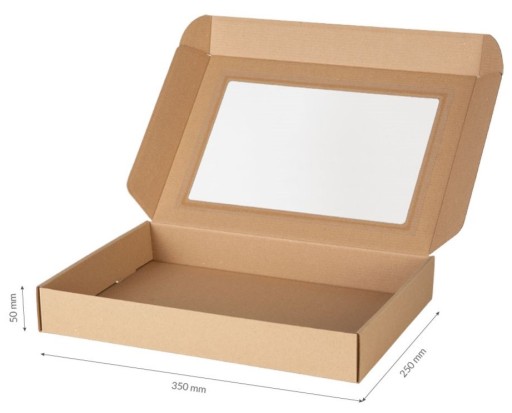 KRABIČKA S KARTÓNOM VYREZÁVANIA OKIENKA 35x25x5 DARČEKOVÉ BALENIE