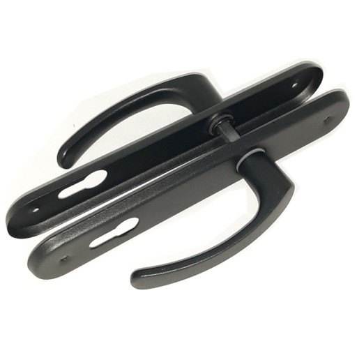 Kľučka dverí, dlhý plech, vložka 90 mm, čierna seger