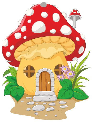 NÁLEPKA NA OKENNÉ SKLENENÉ ZRKADLO MUCHOMORE HOUSE DOM