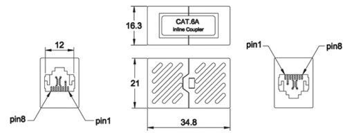 RJ45/8P8C kat.6A konektor UTP zásuvka-zásuvka LogiLink