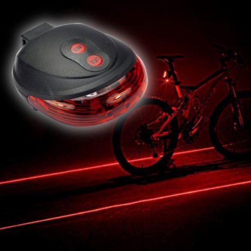 CYKLISTICKÁ LAMPA S LASEROM 5 LED LASER