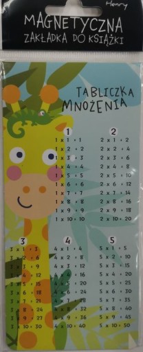 Magnetická záložka. Násobilka so žirafou