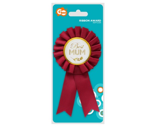 COTILION 16cm - BEST MUM PIN - Bordová červená - 1 ks GODAN
